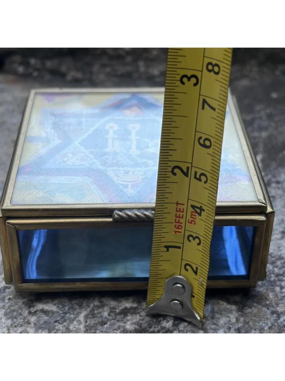 Jewish Star David Trinket Box Michelle Rohn-Feldman Brass Stained Glass Judaica